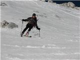 Špik nad Špranjo - Modeon del Buinz 2554 m Smučanje z vrha
